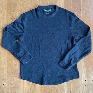 American Eagle long sleeve waffle shirt, grey, men’s M